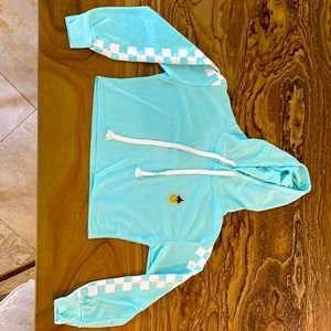 This is a vans jacket. The color is a teal!